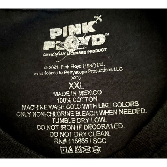 Pink Floyd Dark Side Of The Moon Prism Size XXL Men’s Black T Shirt Band Tee - Picture 3 of 3